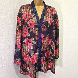 Vtg Victorias Secret Gold Label Floral Long Sleep Top Med Cottage Fairy Feminine